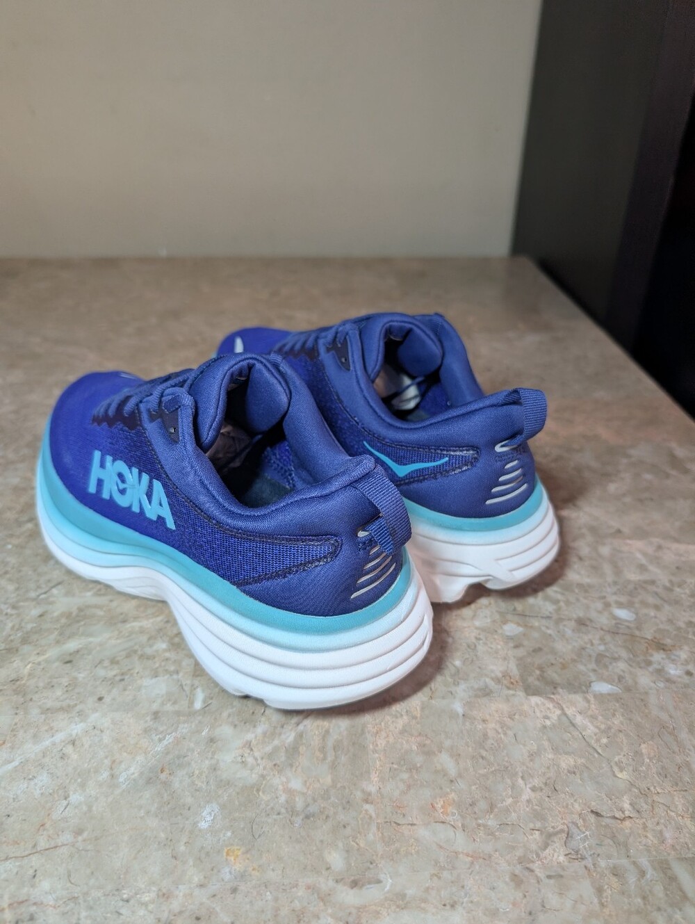 Hoka One One Bombi 8 Bellwether Blue Running Cushioned Shoes Women's Size 8.5 - Picture 5 of 10